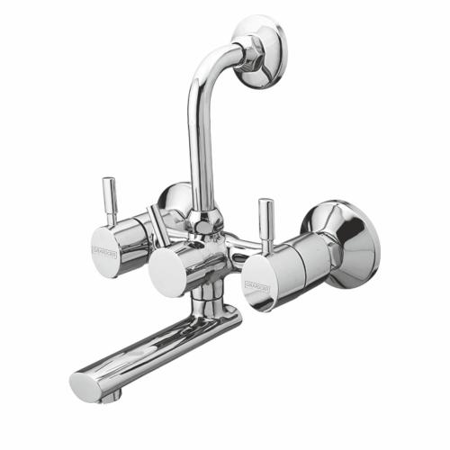 Wall Mixer with Provision for Overhead Shower with L-Bend Pipe Chrome